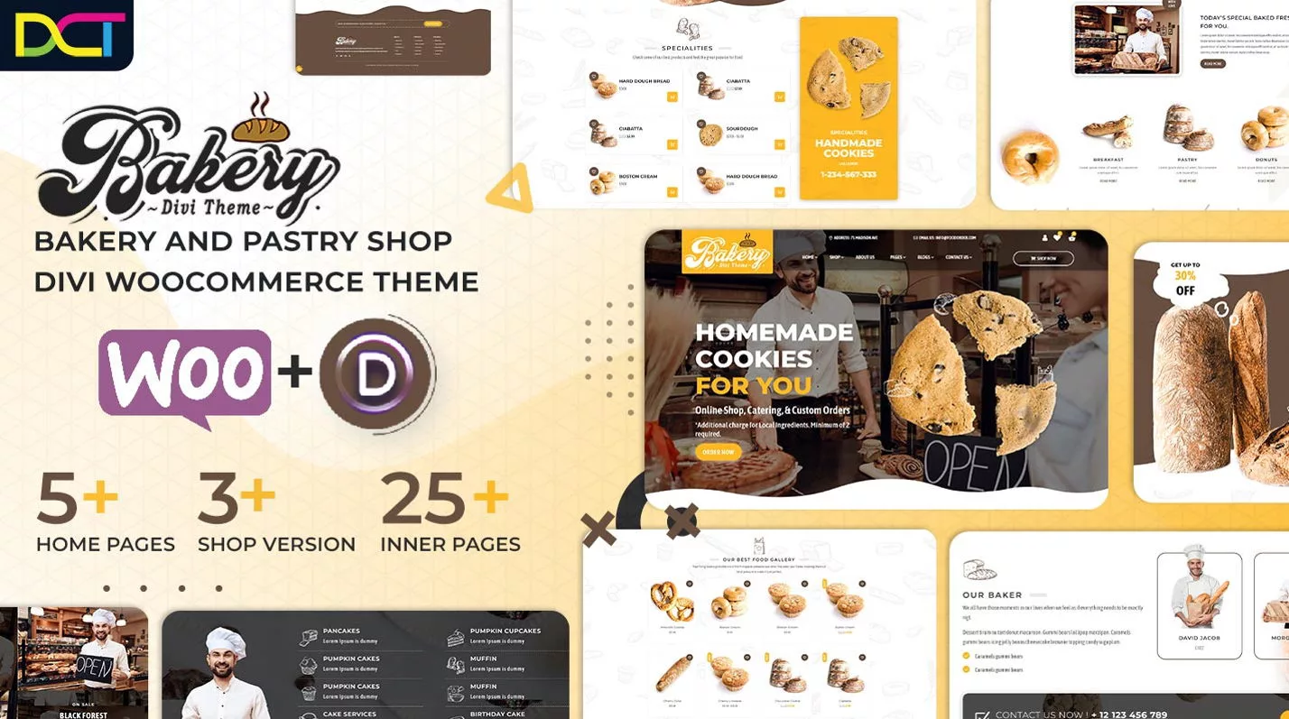 Bakery Shop Divi WooCommerce Theme by DCT on the Divi Marketplace