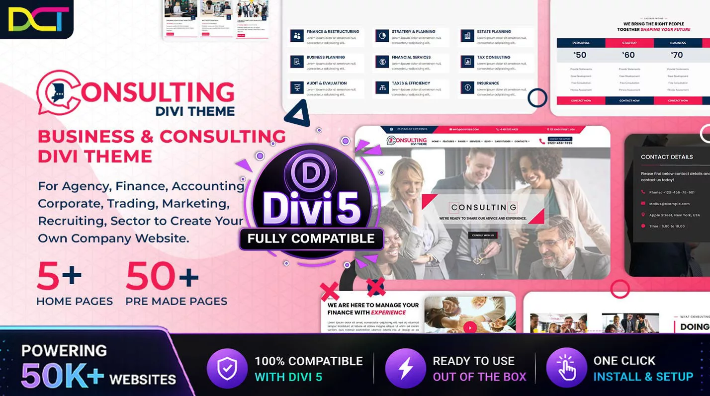 Consulting Divi Theme by DCT on the Divi Marketplace
