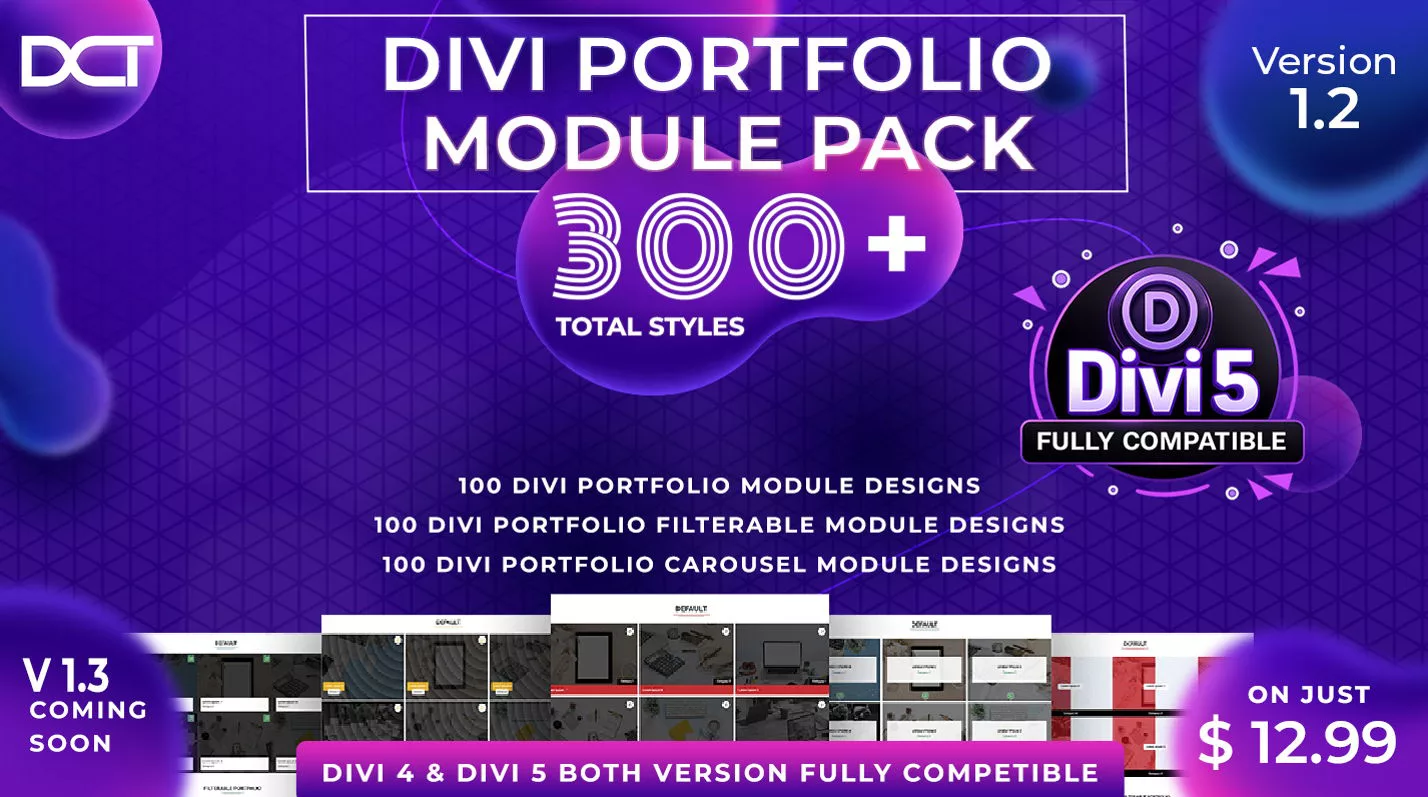Divi Portfolio Module Pack by DCT on the Divi Marketplace