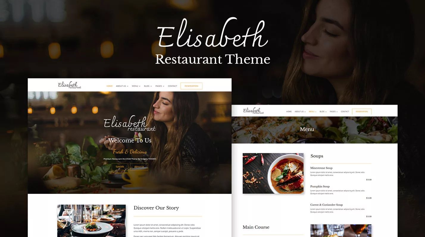 Elisabeth Restaurant Theme by Gregory Themes on the Divi Marketplace