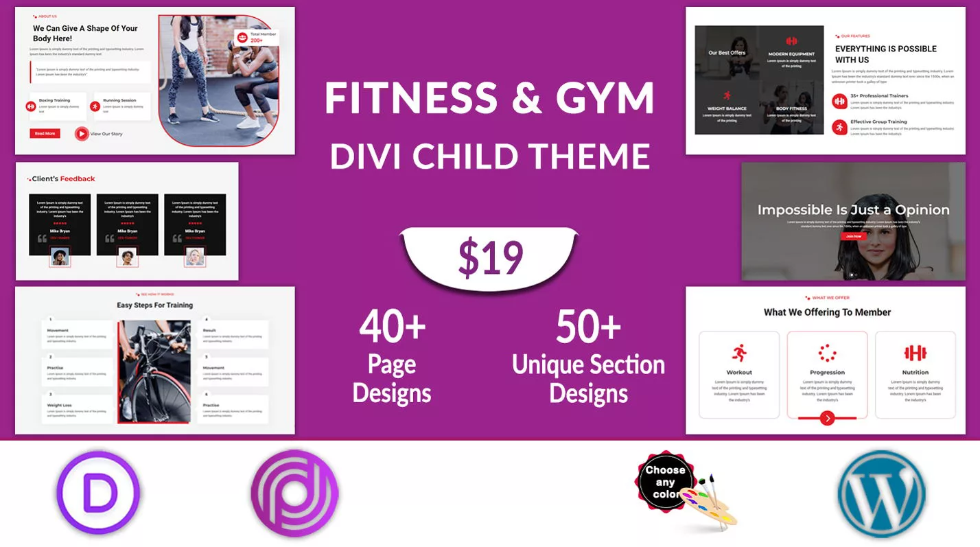 Fitness and Gym Divi Theme by Divi Professional on the Divi Marketplace