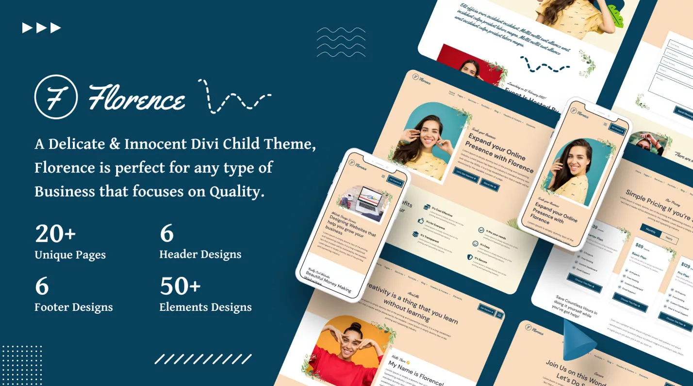 Florence – An Innovative Business Child Theme! by Divi Supply on the Divi Marketplace