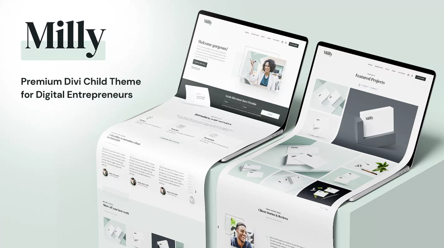 Milly Child Theme by Divi Lover on the Divi Marketplace