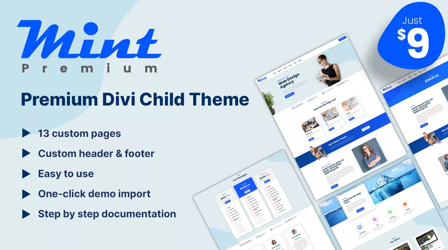 Mint by Mark Hendriksen on the Divi Marketplace