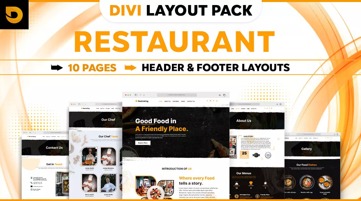 Restaurant Divi Layout Pack by Divi Layouts Store on the Divi Marketplace