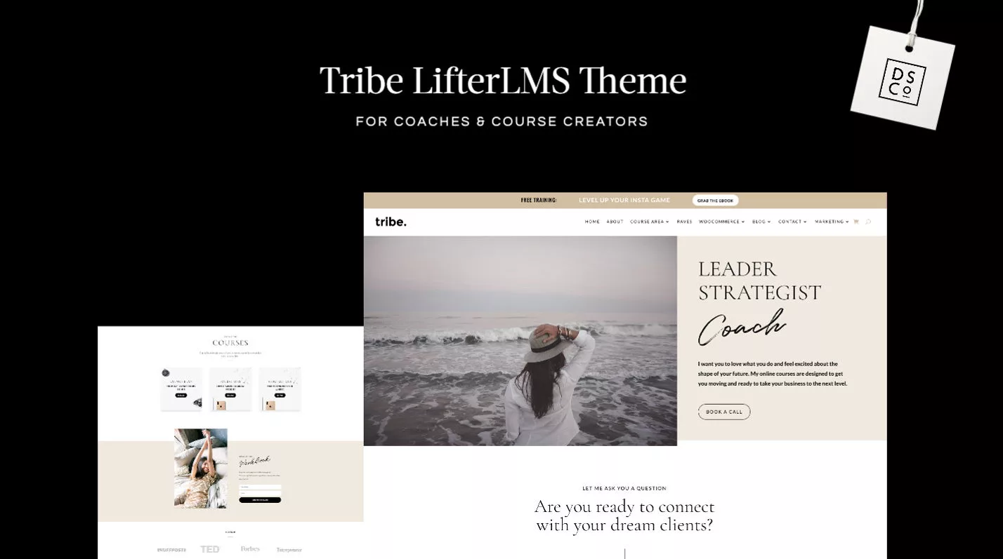 Tribe Coaching & Online Course Child Theme by The Design Space Co on the Divi Marketplace