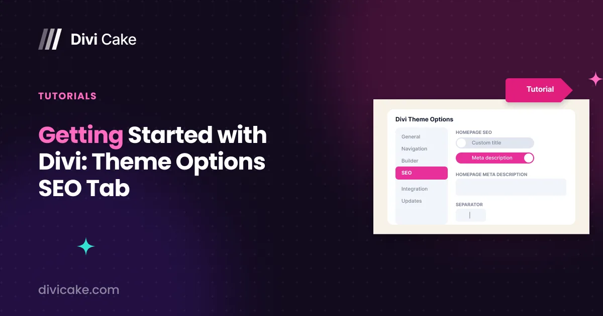 Getting Started with Divi: Theme Options - SEO Tab