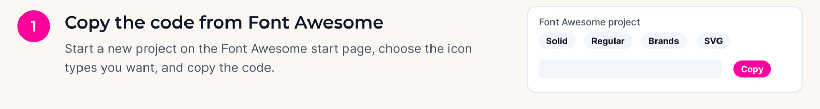 Copy the code from Font Awesome — step 1 of adding Font Awesome to Divi