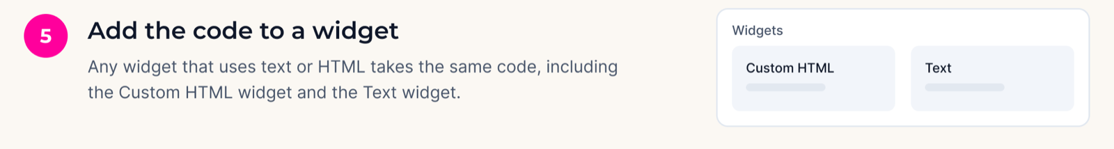 Add the code to a widget — step 5 of adding Font Awesome to Divi