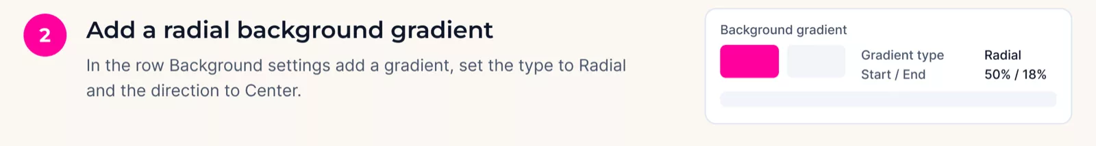 Add a radial background gradient - step 2 of How to Create a Reveal Image Effect in Divi