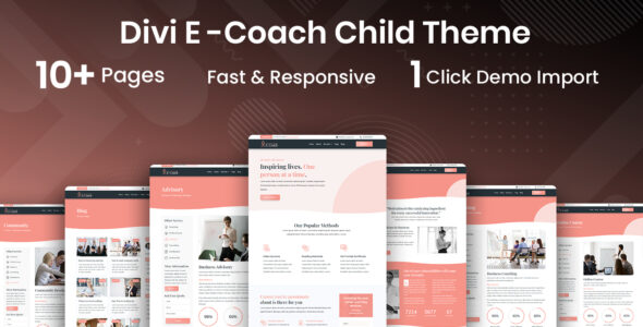 E-Coach Blogging & Coaching Divi Child Theme on Divi Cake