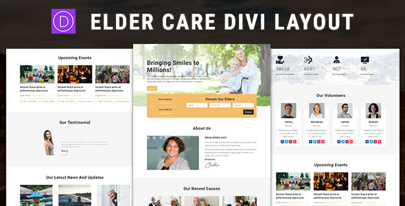 Elder Care – Divi Child Theme Layout on Divi Cake