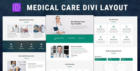 Medical Care – Divi Theme Layout on Divi Cake
