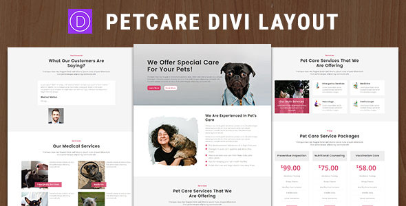 Pet Care – Divi Theme Layout on Divi Cake