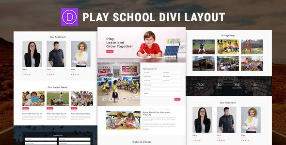 Play School Divi Layout on Divi Cake