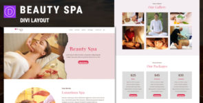 Beauty Spa Divi Layout on Divi Cake