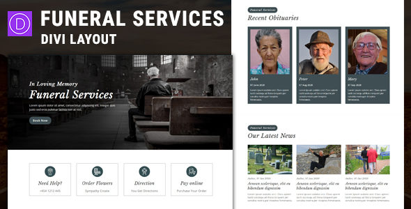 Funeral Service – Divi Layout on Divi Cake