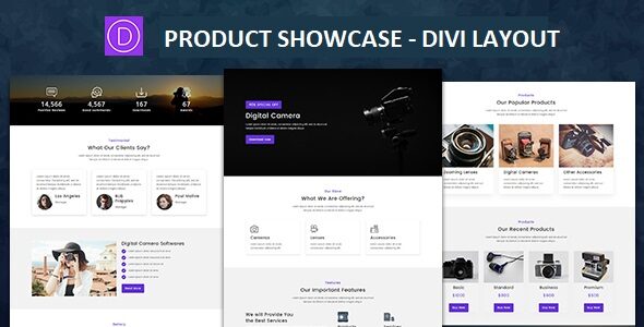 Product Showcase – Divi Layout on Divi Cake