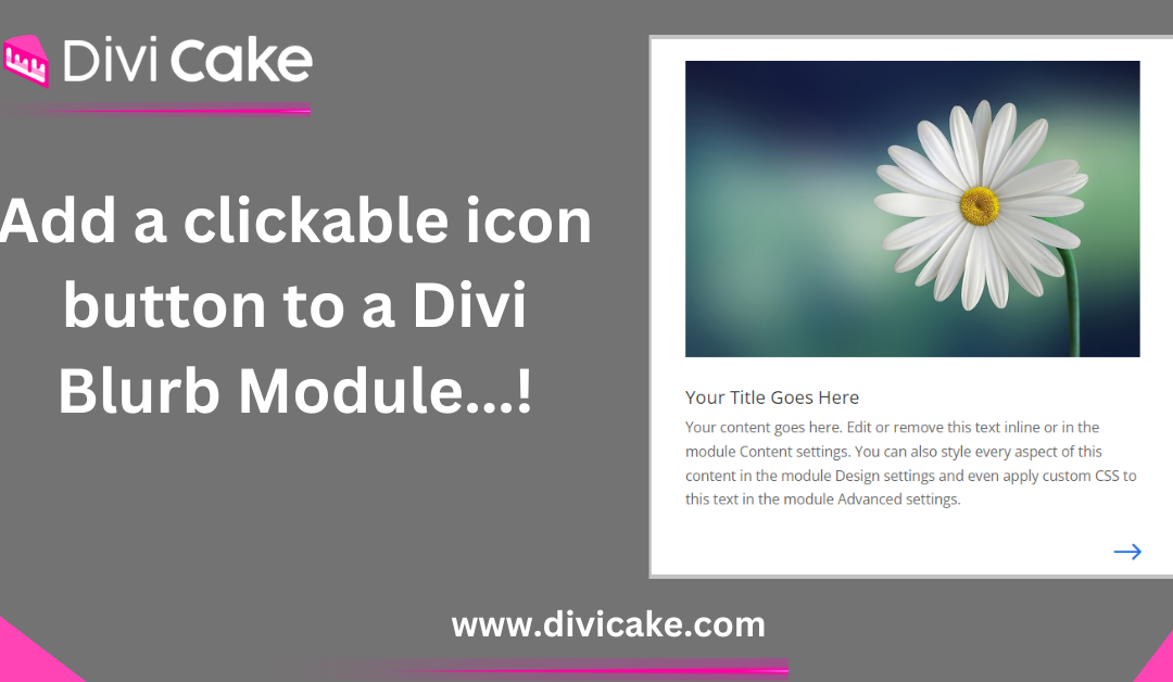 How to add a clickable icon button to a Divi blurb module?