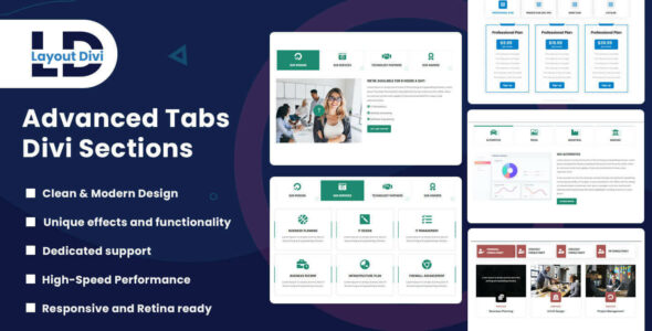 Advanced Tabs Horizontal Divi Sections on Divi Cake