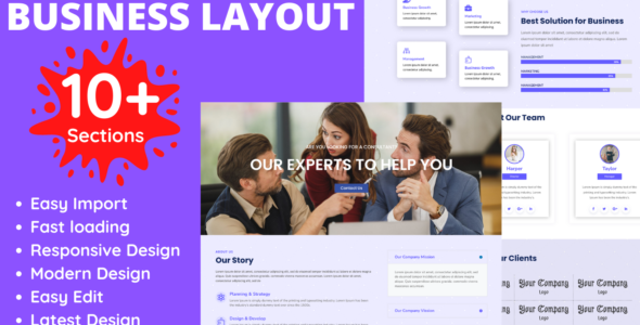 Business Layout on Divi Cake