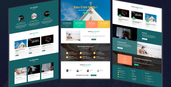 Blessing – Single Page Divi Church & Charity Layout on Divi Cake
