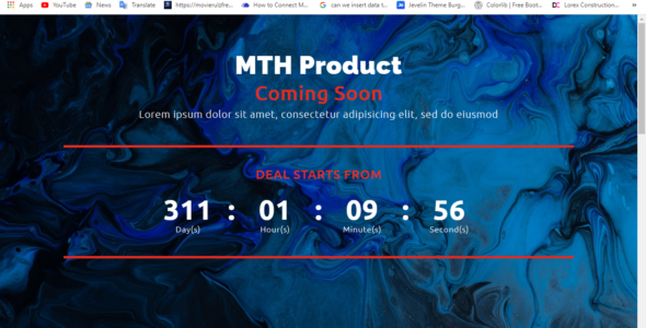 MTH Count Down Page Part 03 on Divi Cake