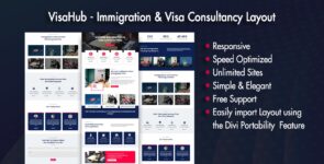 VisaHub – Immigration & Visa Consultancy Layout on Divi Cake