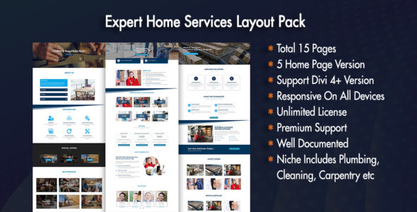 Expert – Home Services Layout Pack on Divi Cake