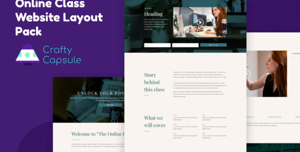 Online Class Website Layout Pack on Divi Cake