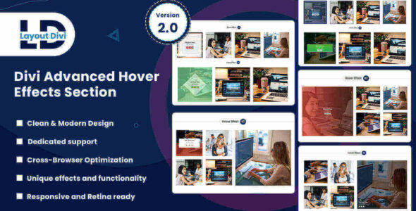 Divi Advanced Hover Effects Section Bundle on Divi Cake