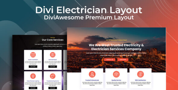 Divi Electrician Layout on Divi Cake