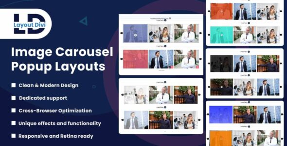 Divi Image Carousel Popup Layouts on Divi Cake