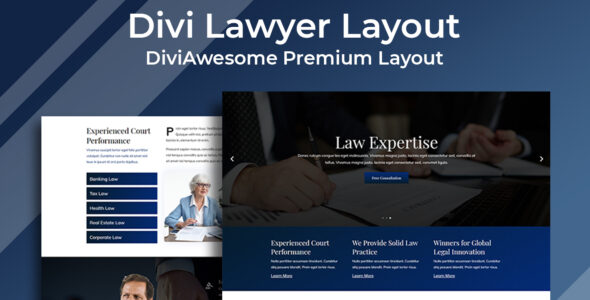 Divi Lawyer Layout 2 on Divi Cake