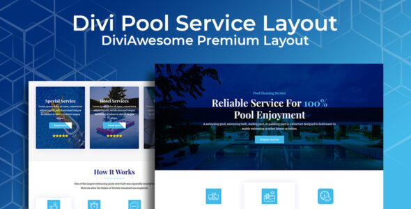 Divi Pool Service Layout on Divi Cake