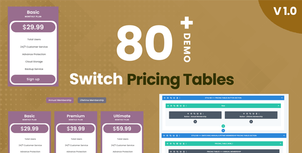 Divi Pricing Tables Layout Kit on Divi Cake