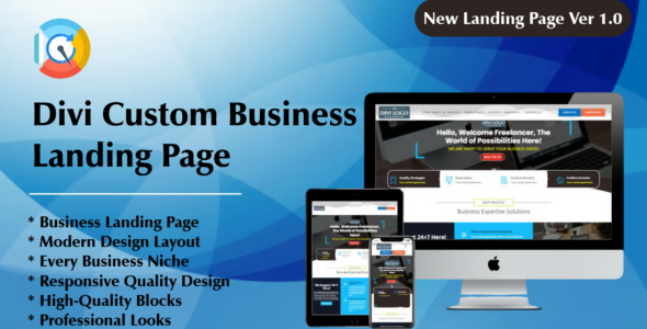 Divi Business Landing Page on Divi Cake