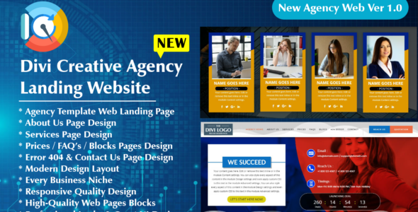 Divi Creative Agency Landing Page on Divi Cake