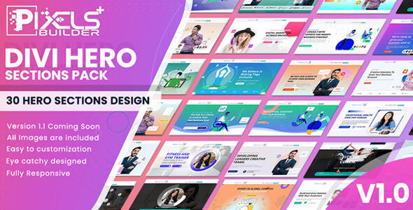 Divi Hero Sections Pack on Divi Cake