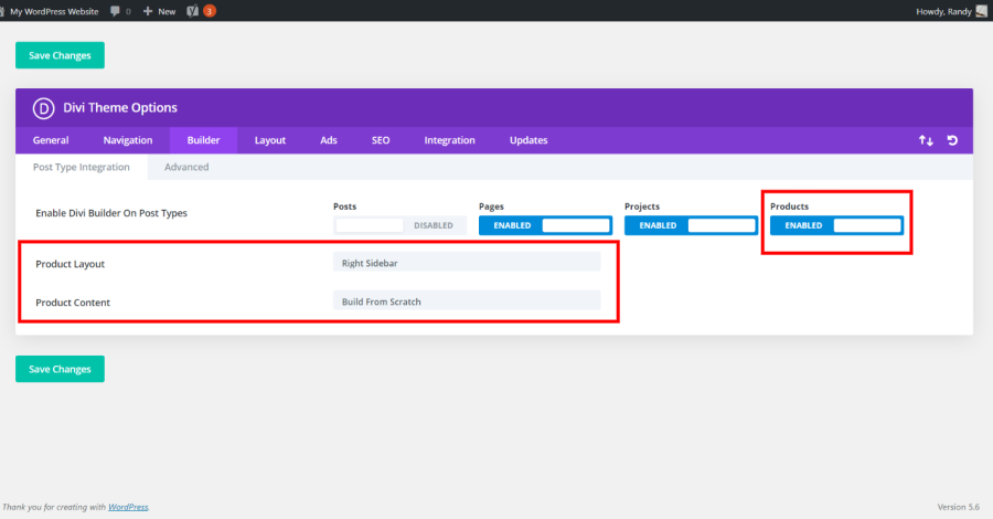 Enable Divi Builder On Post Types