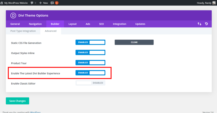 Enable The Latest Divi Builder Experience