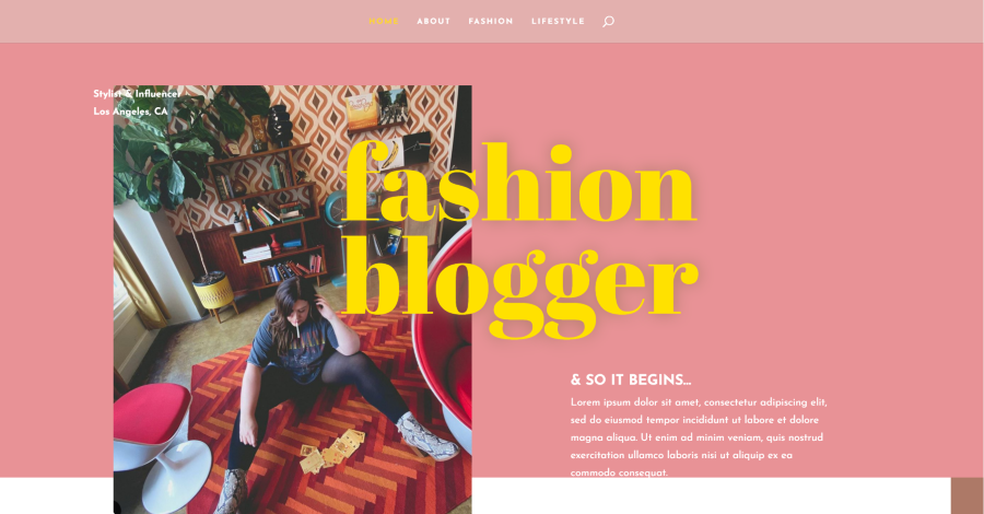 Fashion Blogger Divi Layout