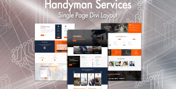 Handyman Services – Single Page Divi Layout on Divi Cake