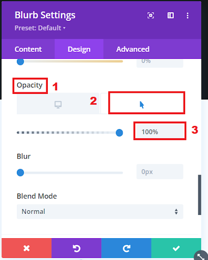 Opacity settings on the hover state means changing the opacity of an element when a user hovers over it with their cursor