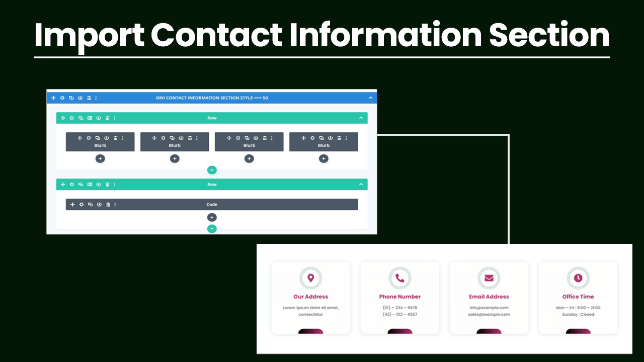 How to import Divi Contact Information layouts - Divi Theme