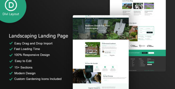 Landscaping Layout on Divi Cake