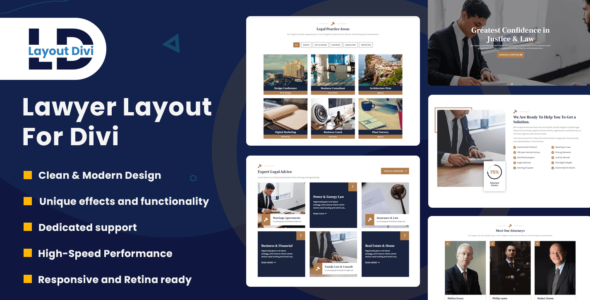 Lawyer & Attorney Divi Theme Layout on Divi Cake