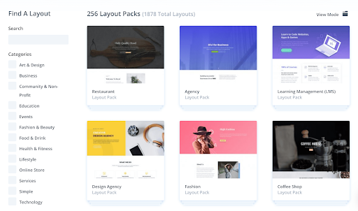 Divi's extensive library of pre-made layouts, providing a wide range of professionally designed templates