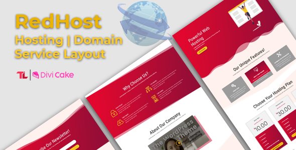 RedHost – Hosting Company Layout on Divi Cake
