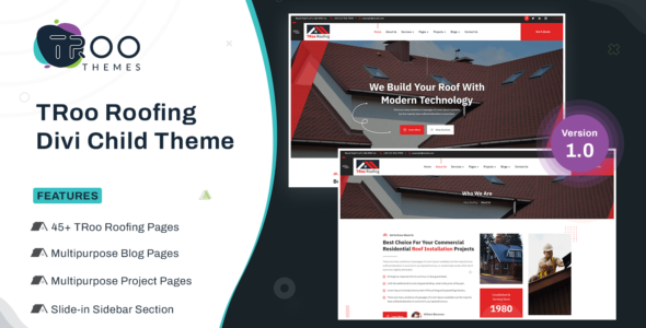 TRoo Roofing Divi Child Theme on Divi Cake